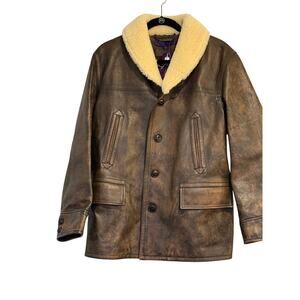 NWT Ralph Lauren Collection Women's Cooper Shearling & Calfskin Ranch Coat US6